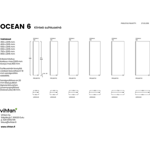 Vihtan Suihkuseinä Ocean 6 Kiinteä
