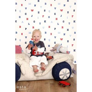 Tapetit.fi Tapetti Giggle - Kirjaimet sini-punainen