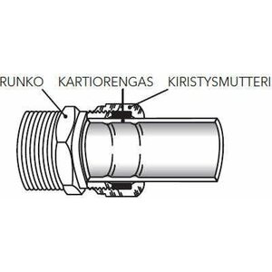 Puserruskulmaliitin kromattu 15mm