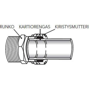 Puserrus T-liitin kromattu 18mm