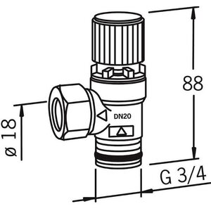 Oras Varoventtiili Oras 430200 3/4" 10bar EM