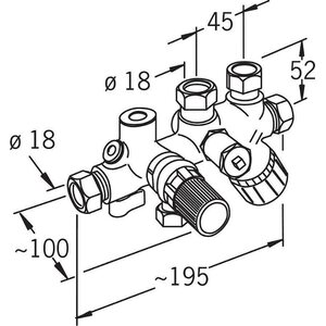 Oras Syöttösekoitusventtiili Oras 420018 DN20 18mm