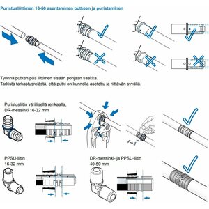 Uponor Puristuskulmaliitin 90° Uponor DR S-Press 50mm