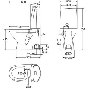 IDO WC-istuin Seven D 10 yksitoiminen huuhtelu