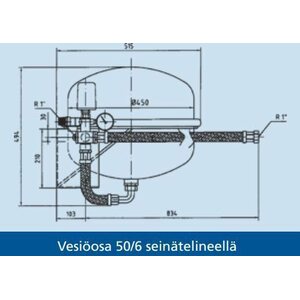 Pumppu Lohja Vesiöosa kalvopainesäiliö automat Lohja 50L/6 bar RST