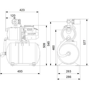 Grundfos Vesiautomaatti JP 5-48 PT-H 20L 1-V 1x230V 1,5m