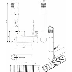 Vilpe Tuuletuspaalu Ross Vent 125mm valkoinen