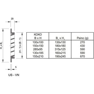 FläktWoods Ulkosäle US-VN 285x95mm