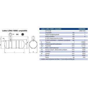 Labko Lokasäiliö 10000L 600mm huoltokaivolla