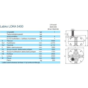 Labko Lokasäiliö Loka 5400L ei hälytintä