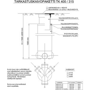 Talokaivo Tarkastuskaivopaketti 400/110 2,2M 40TN