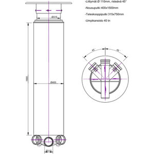 Pipelife Tarkastuskaivopaketti 400x110mm 2,2m 40tn
