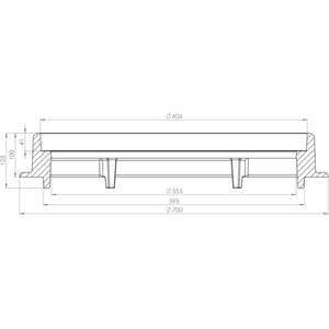 Kiinteä kehys 600mm betonikartiorenkaalle korkeus 100mm D400