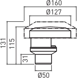 Prevex Alipaineventtiili 11055 50mm