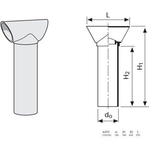 Uponor Hajustop HT+ 110x100mm tuuletusviemärin jäätymissuoja