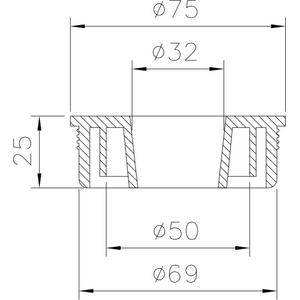 Merika Viemäritiiviste 70x50/32mm HK-tiiviste 1011