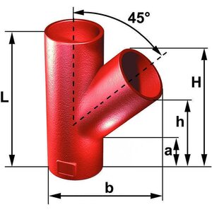 Saint-Gobain Valurautahaarayhde 45º SMU DN150/100