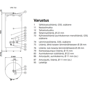 Nibe Lämminvesivaraaja Nibe VPB 750