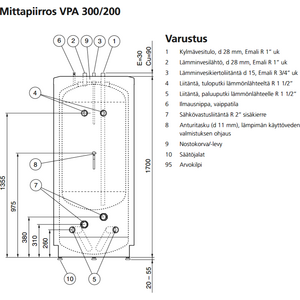 Nibe Lämminvesivaraaja Nibe VPA300/200, kaksoisvaippa