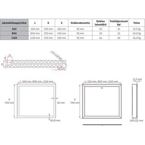 Roth Jakotukkikaappi universal 800 mm