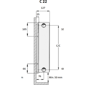 Purmo Lämmityspatteri Compact C22 korkeus 450mm, pituus 1800mm