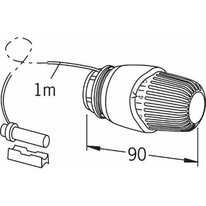 Oras Patteritermostaatti 446301 Stabila 1m lattialämpö