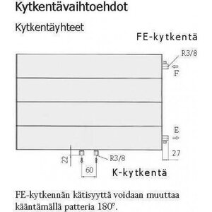 Acalor Käyttövesipatteri Formaterm M5 FE korkeus 500mm, pituus 500mm