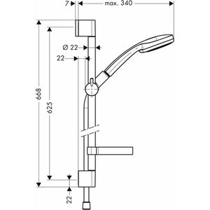 Hansgrohe Suihkusetti 27772000 Croma 100V 65cm