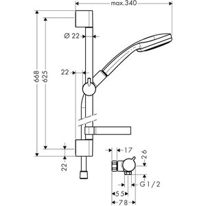 Hansgrohe Suihkuhana 27845000 Croma 100 Ecostat
