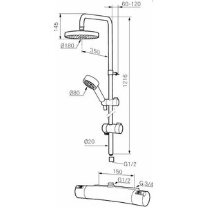 Mora Yläsuihkuyhdistelmä MMIX shower kit 731305