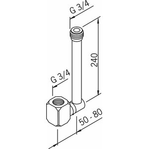 Oras Suihkuputken liitin Oras 230100 G3/4" x 3/4"