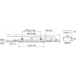 Airam Alasvalo Flat N II 175 Led paneeli IP44 12W/830