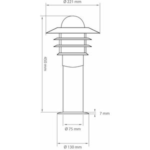 Airam Pylväsvalaisin Käpylä mini pollari 450 mm