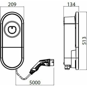 Ensto Sähköauton latausasema One Home 11kW (3x16A) Type2 DLM/RCBO