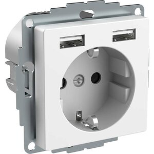 Schneider Electric Pistorasia Exxact 1-osainen + 2 x USB lataus