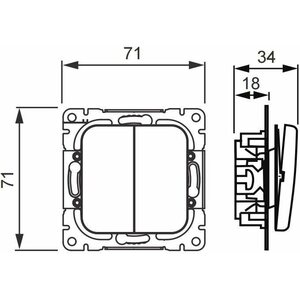 ABB Kytkin Jussi 6+6/16AX/250V/IP21 UKJ 0X valkoinen