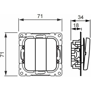 ABB Kytkin Jussi 1+1+1/16AX/250V/IP21 UKJ 0X valkoinen