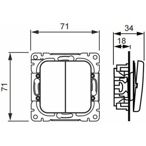 ABB Kytkin Jussi 5/16AX/250V/IP21 UKJ 2X valkoinen
