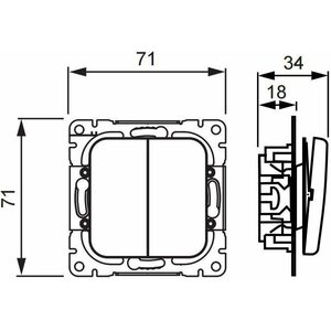ABB Painike Jussi 5/10A/250V/IP21 UKJ 0X valkoinen