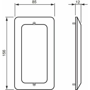 ABB Peitelevy Jussi 2-osainen umpi/IP21/85mm valkoinen