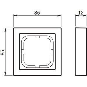 ABB Peitelevy Impressivo 1-osainen/IP21/85mm valkoinen