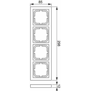 ABB Peitelevy Impressivo 4-osainen/IP21/85mm valkoinen