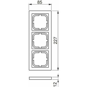 ABB Peitelevy Impressivo 3OS/IP21/85mm antrasiitti