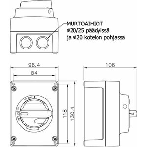 Katko Turvakytkin TKM 616U 6x16A 7,5kW muovi