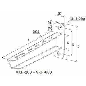 Meka Seinäkannatin Meka HST VKF-600 4KN