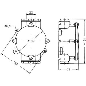 Selcast Jakorasia IP67 4 läpivientiä, 100mm silum. 690V 3-haarainen