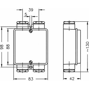 Selcast Jakorasia IP67 83 x 88 mm Silum. 4-haarainen