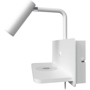 Valaisin Grönlund Davos seinävalaisin USB-latausportilla ja langattomalla latauksella valkoinen