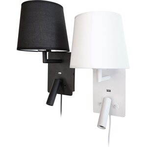 Valaisin Grönlund Denver seinävalaisin varjostimella USB-latausportilla valkoinen