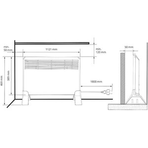 Ensto Lämmitin 15-MP 1500W 390 x 1120mm pistotulpalla